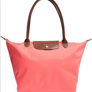 Le Pliage Long Handle Tote Bag Large Coral
